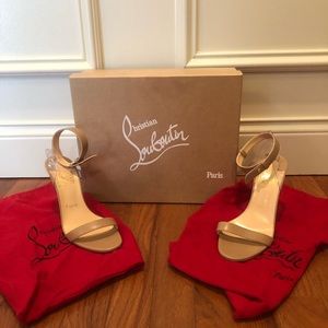 Christian Louboutin  nude strap heels